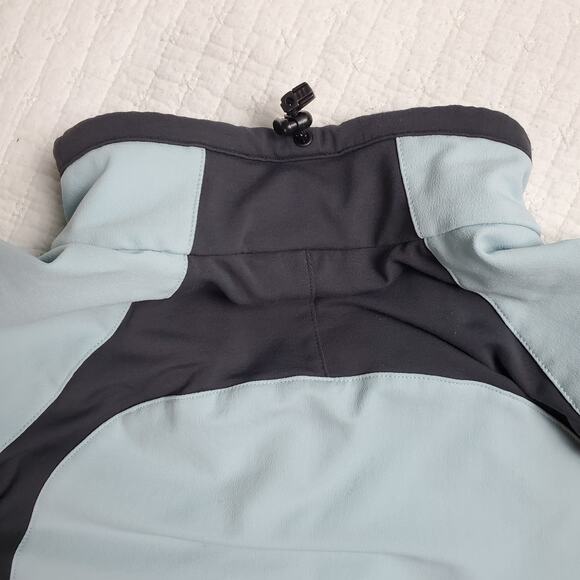 REI Women Softshell Full Zip Thermo LT Jacket 1 Front Pocket Baby Blue & Grey S - Picture 5 of 9